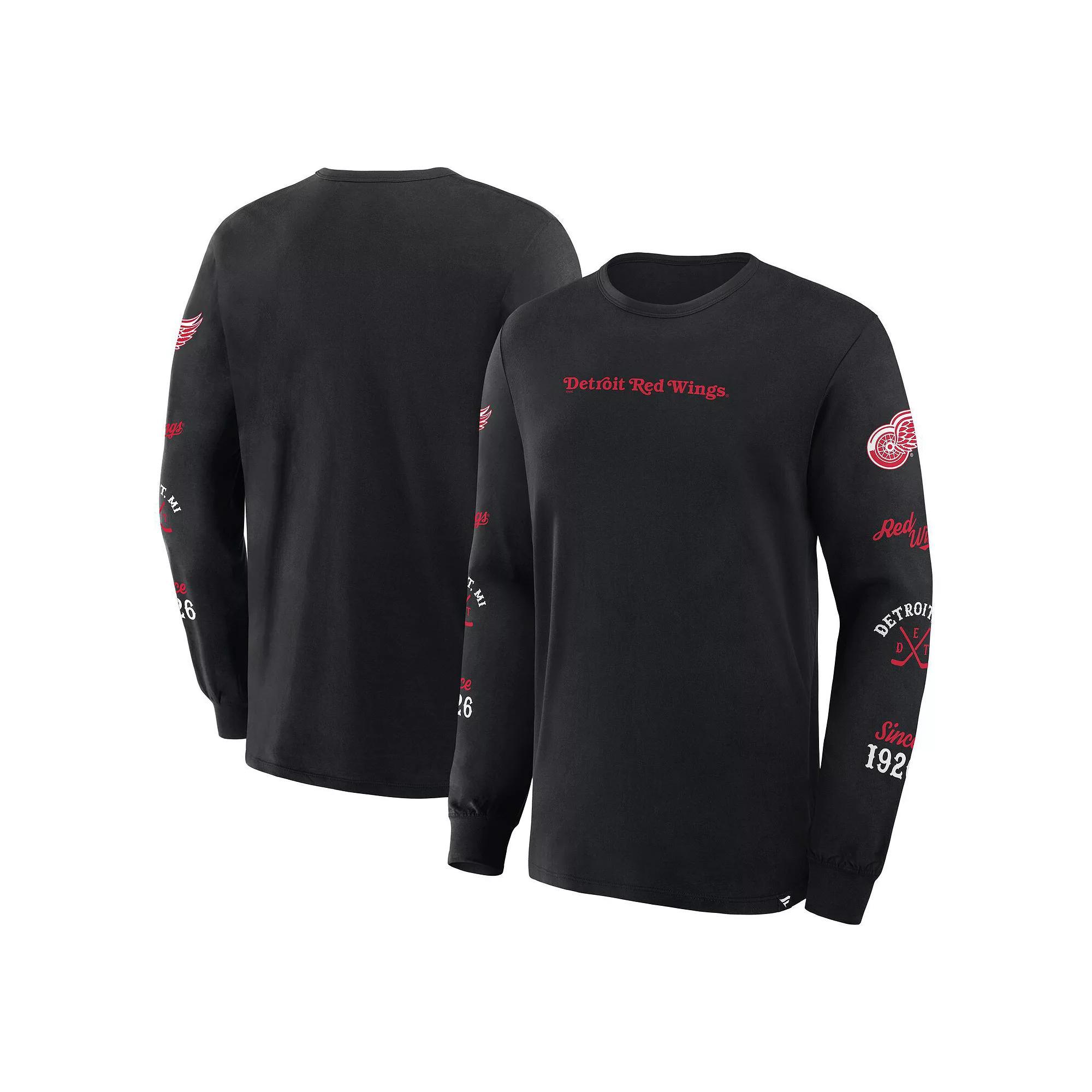 Men's Fanatics Black Chicago Blackhawks Boxed In Legacy Long Sleeve T-Shirt, Size: 3XL Product Image