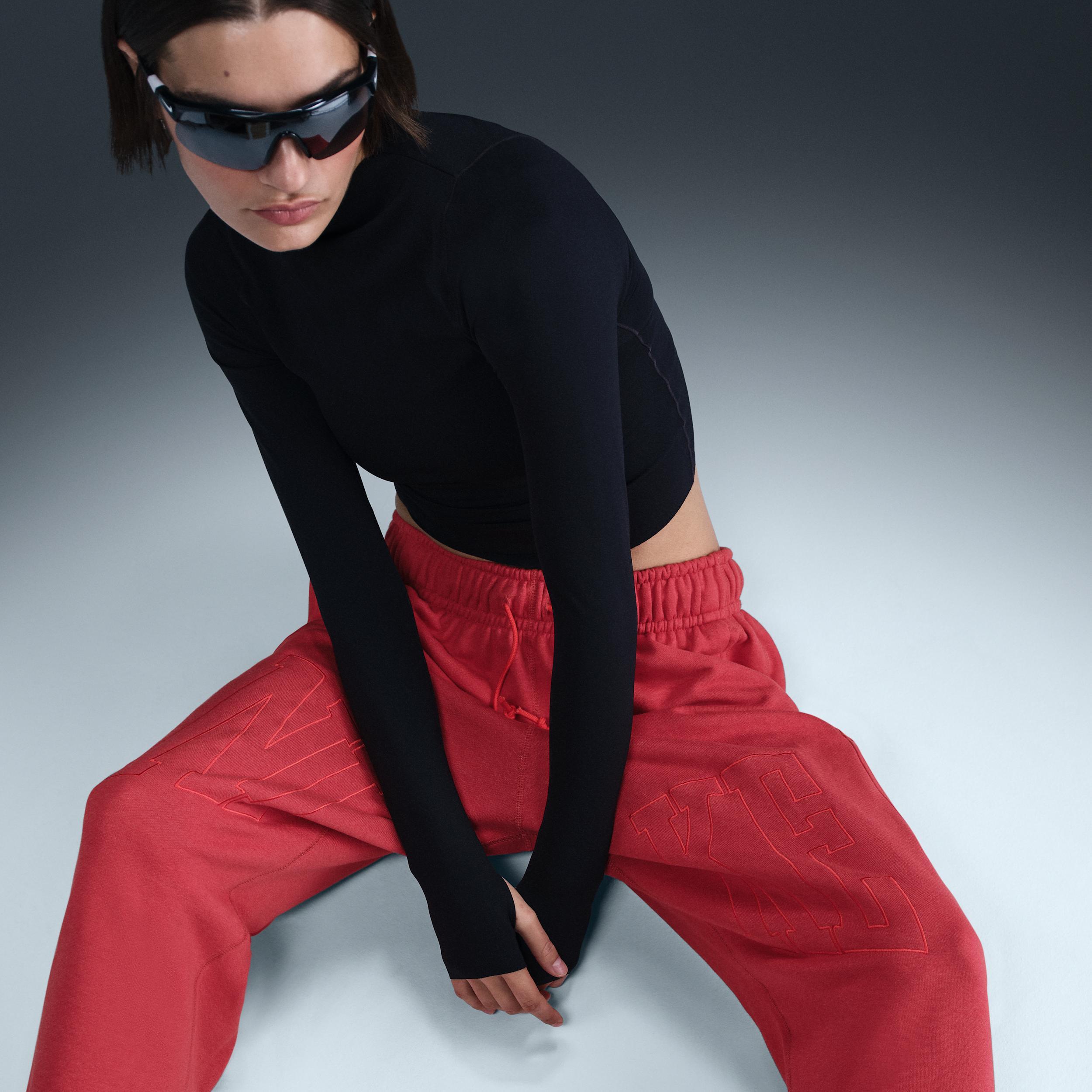 Women's Nike Sportswear Mid-Rise Oversized Open-Hem French Terry Pants Product Image