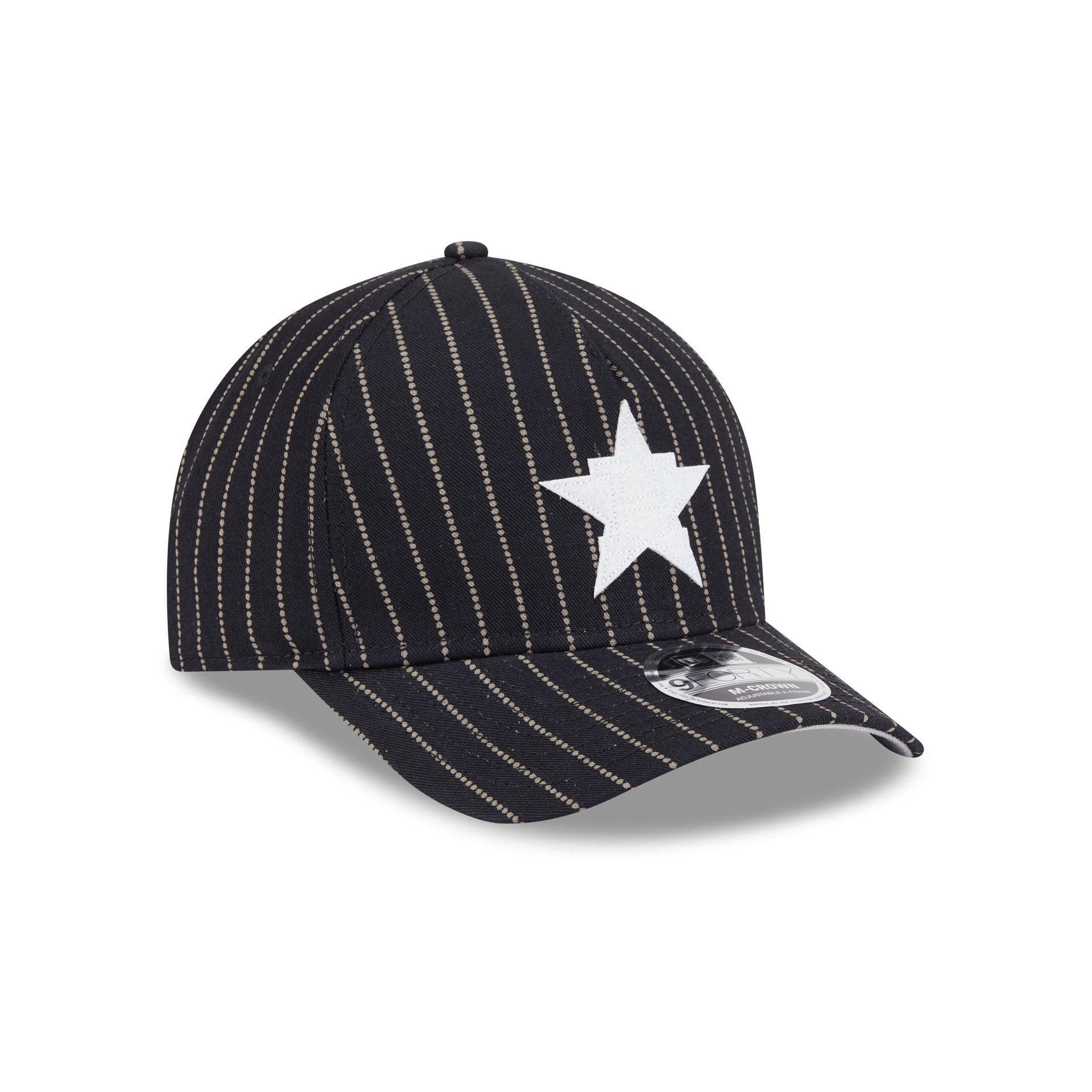 Houston Astros Dotted Pinstripe 9FORTY M-Crown A-Frame Adjustable Hat Male Product Image
