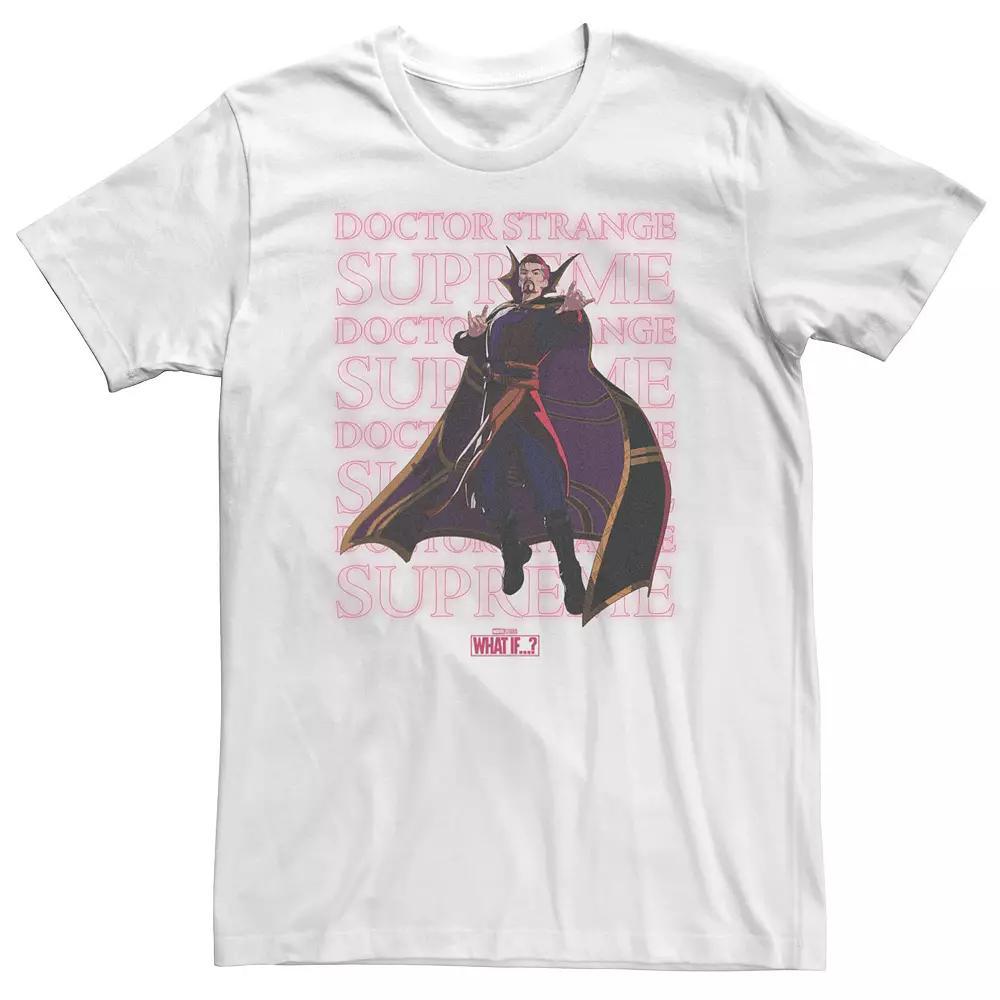 Big & Tall Marvel What If Doctor Strange Supreme Text Stack Tee, Men's, Size: 4XL, White Product Image