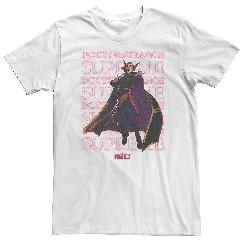 Big & Tall Marvel What If Doctor Strange Supreme Text Stack Tee, Men's, Size: 4XL, White Product Image