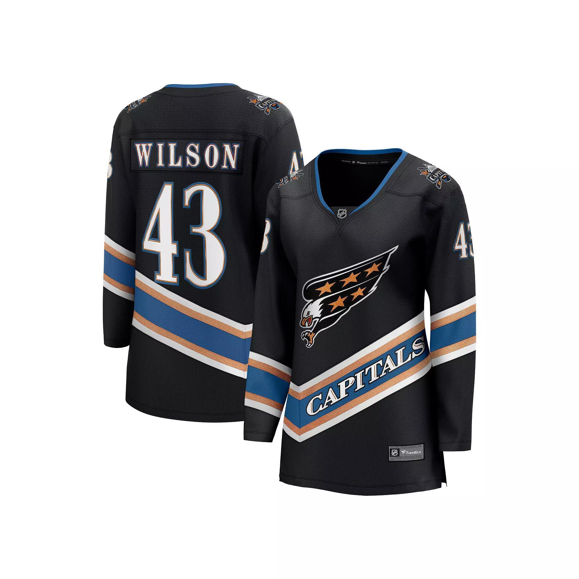 Women's Fanatics Tom Wilson Black Washington Capitals Alternate 50th Anniversary Premier Breakaway Player Jersey, Size: XL Product Image