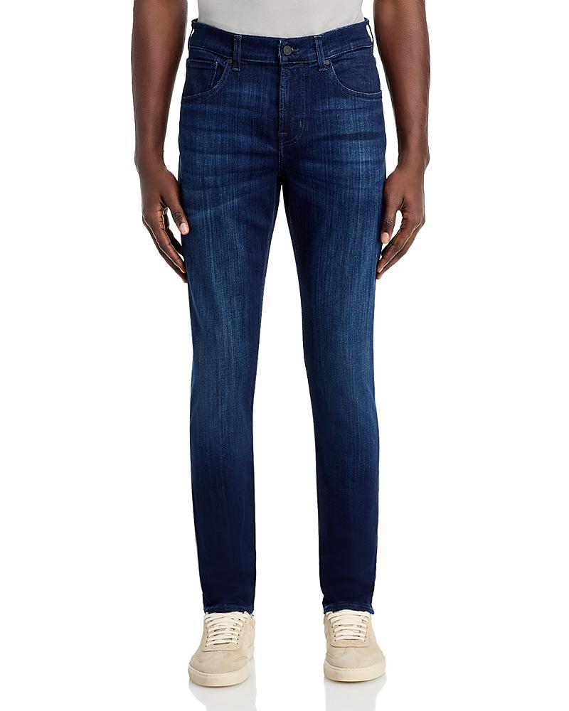 7 For All Mankind Luxe Performance Plus Slimmy Tapered Slim Fit Jeans in Mid Blue Product Image