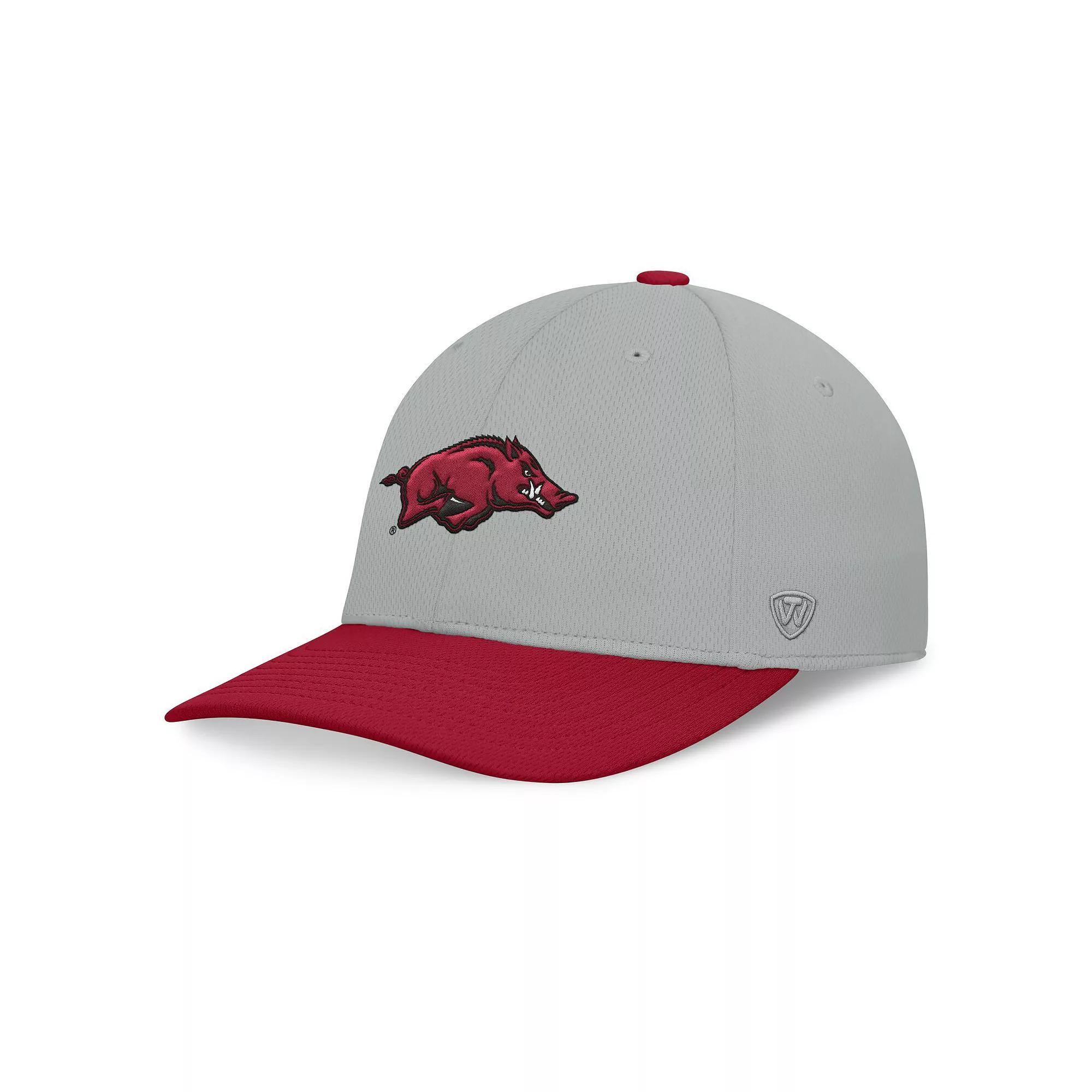 Mens Top of the World Gray/Cardinal Arkansas Razorbacks Mick Flex Hat Product Image