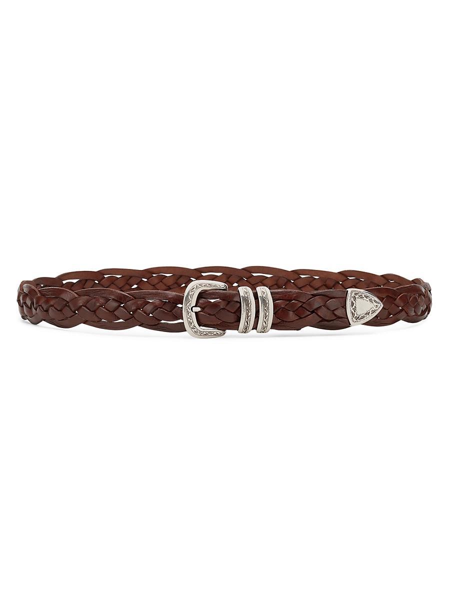 Mens Woven Leather Western Belt Product Image