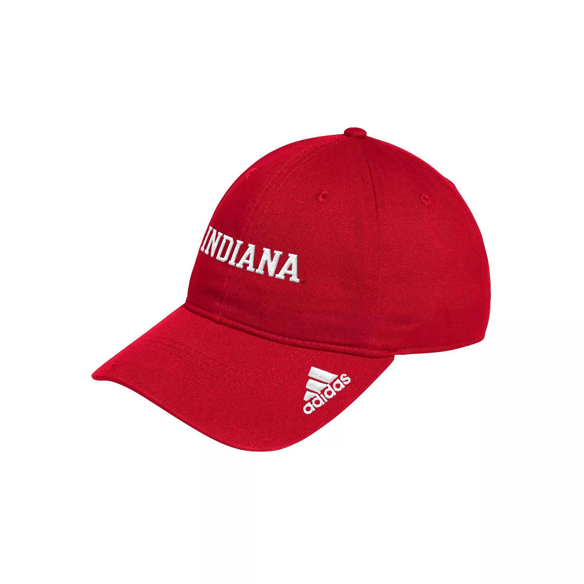 Men's adidas Crimson Indiana Hoosiers Locker Room Wordmark Slouch Adjustable Hat, Red Product Image