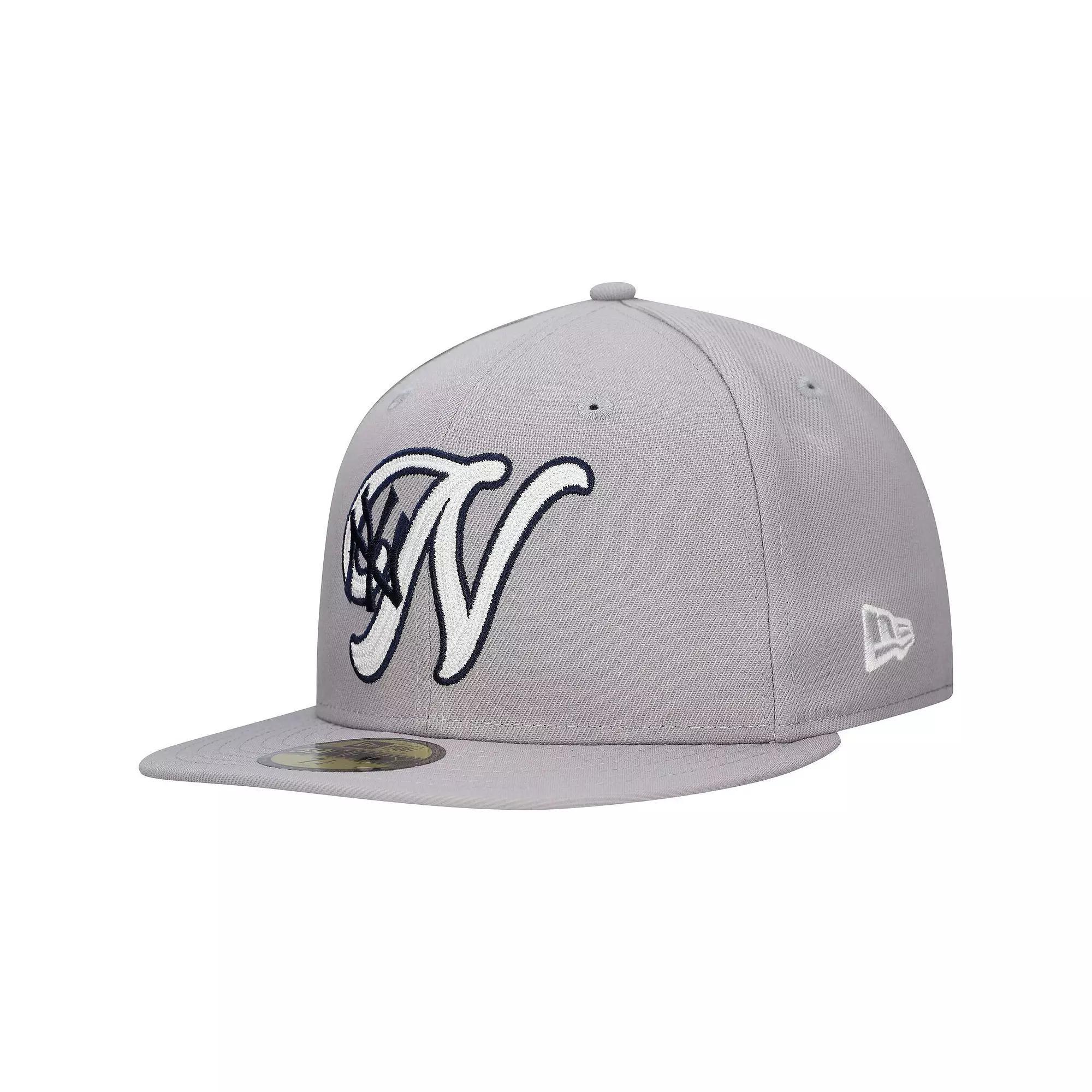 Men's New Era Gray New York Yankees  Duo Logo 2.0 59FIFTY Fitted Hat, Size: 6 7/8, Grey Product Image