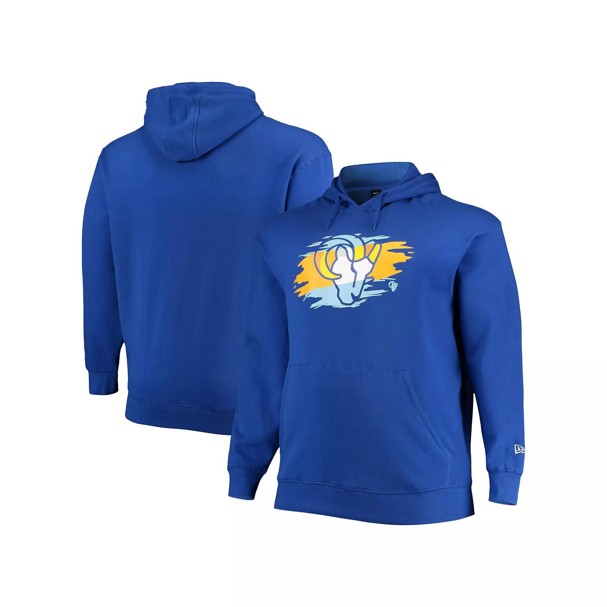 Men's New Era Royal Los Angeles Rams Big & Tall Primary Logo Pullover Hoodie, Size: 2XLT, Blue Product Image