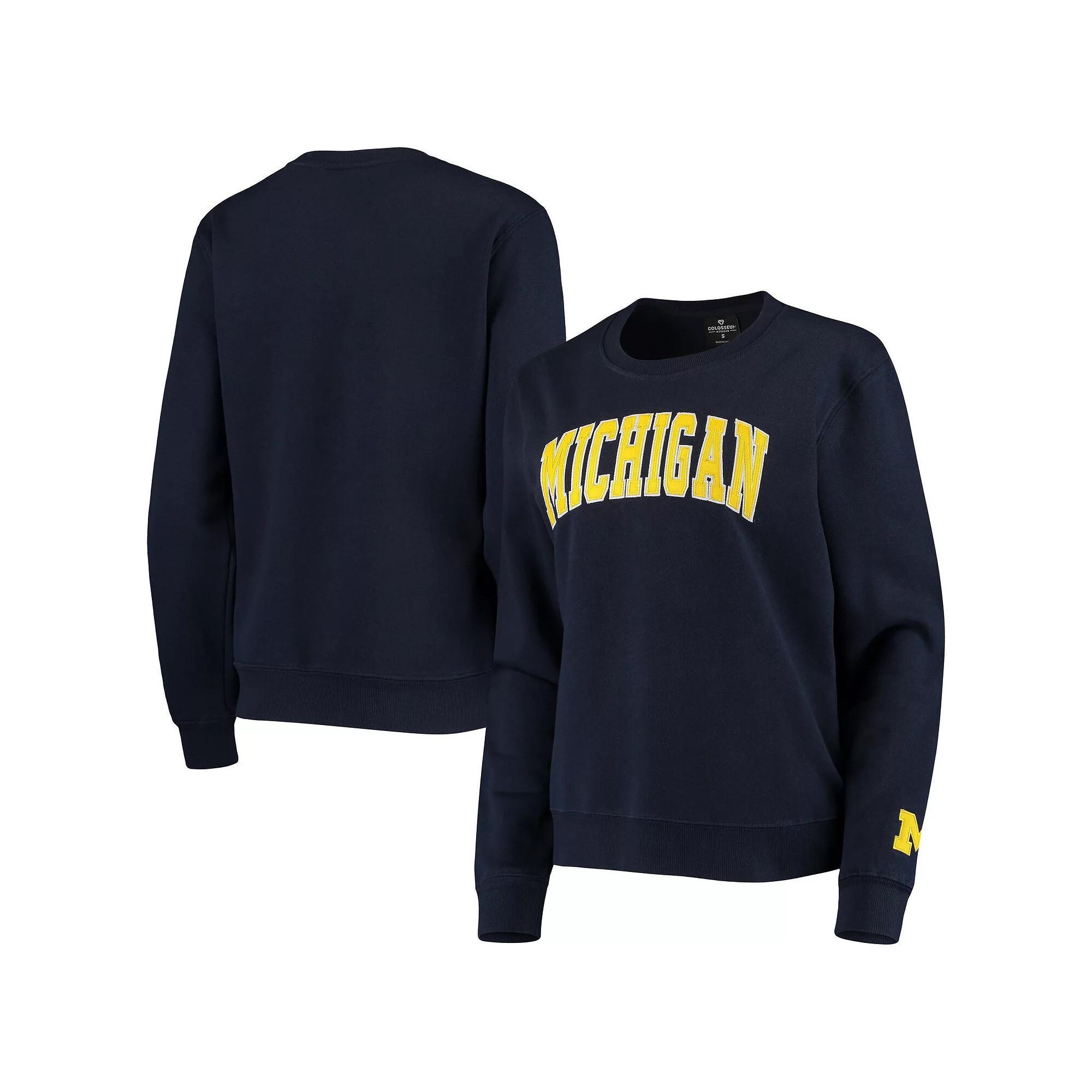 Women's Colosseum Navy Michigan Wolverines Campanile Pullover Sweatshirt, Size: XL, Blue Product Image