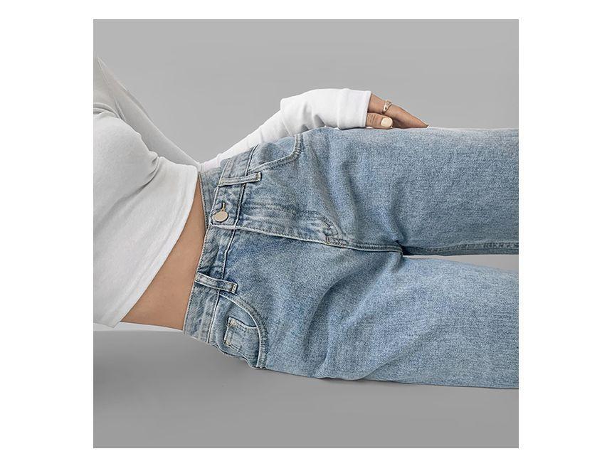 High Rise Asymmetrical Loose Fit Jeans (Various Designs) Product Image