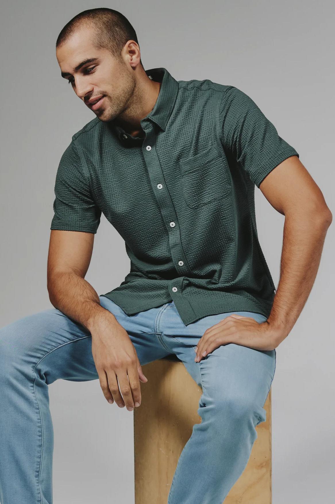 Bennet Short Sleeve Shirt- Basil Product Image