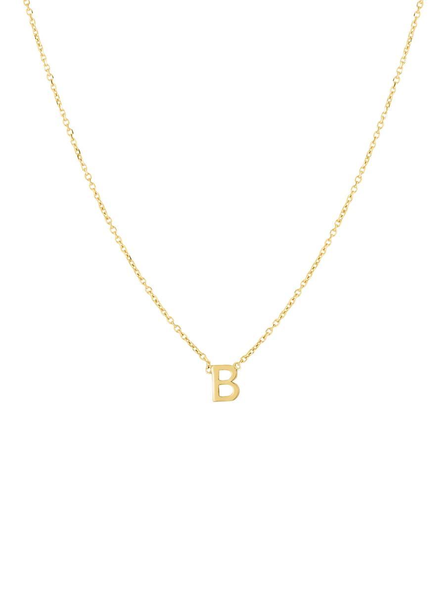 Womens 14K Yellow Gold Initial Pendant Necklace Product Image