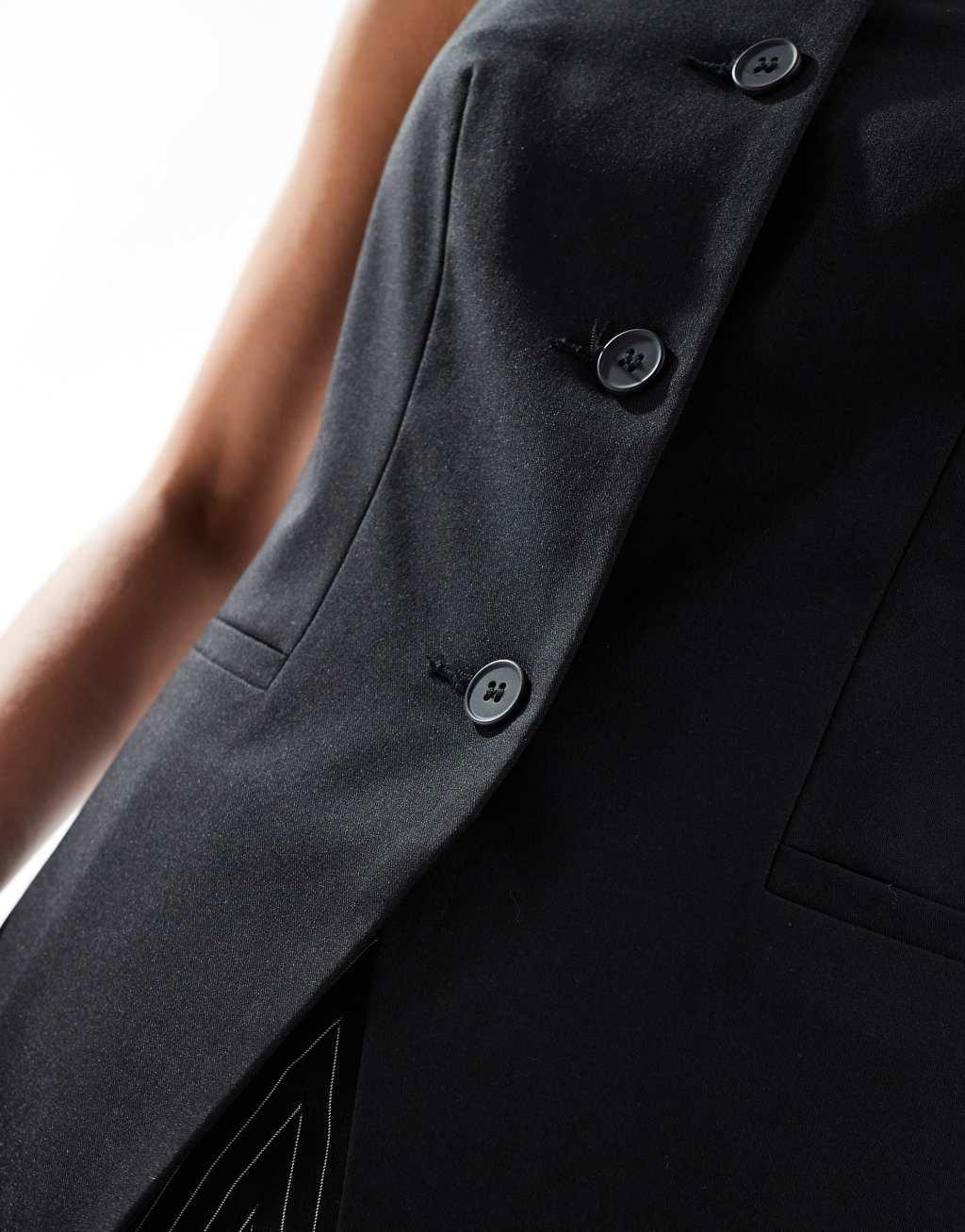 ASOS DESIGN Tall high neck vest in black Product Image