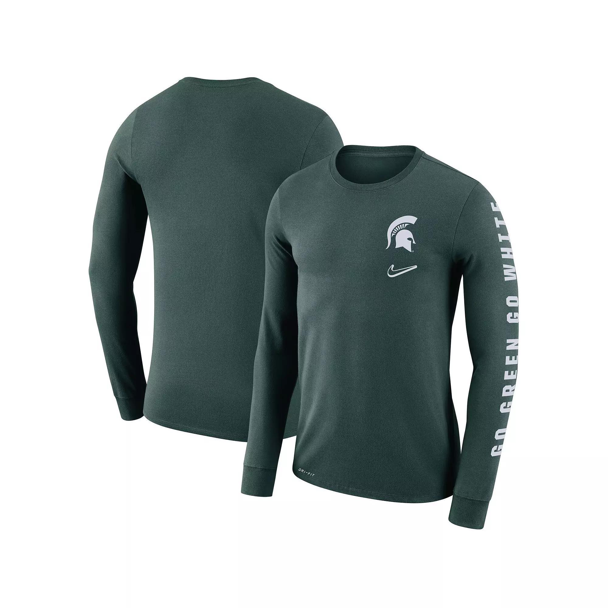 Men's Nike Green Michigan State Spartans Local Mantra Performance Long Sleeve T-Shirt, Size: 2XL Product Image