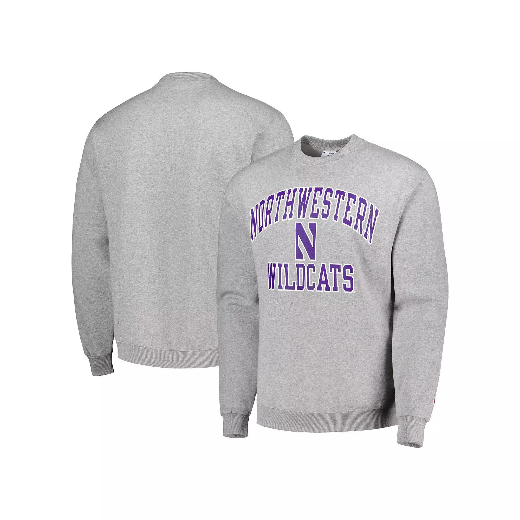Men's Champion Heather Gray Northwestern Wildcats High Motor Pullover Sweatshirt, Size: 2XL, Grey Product Image