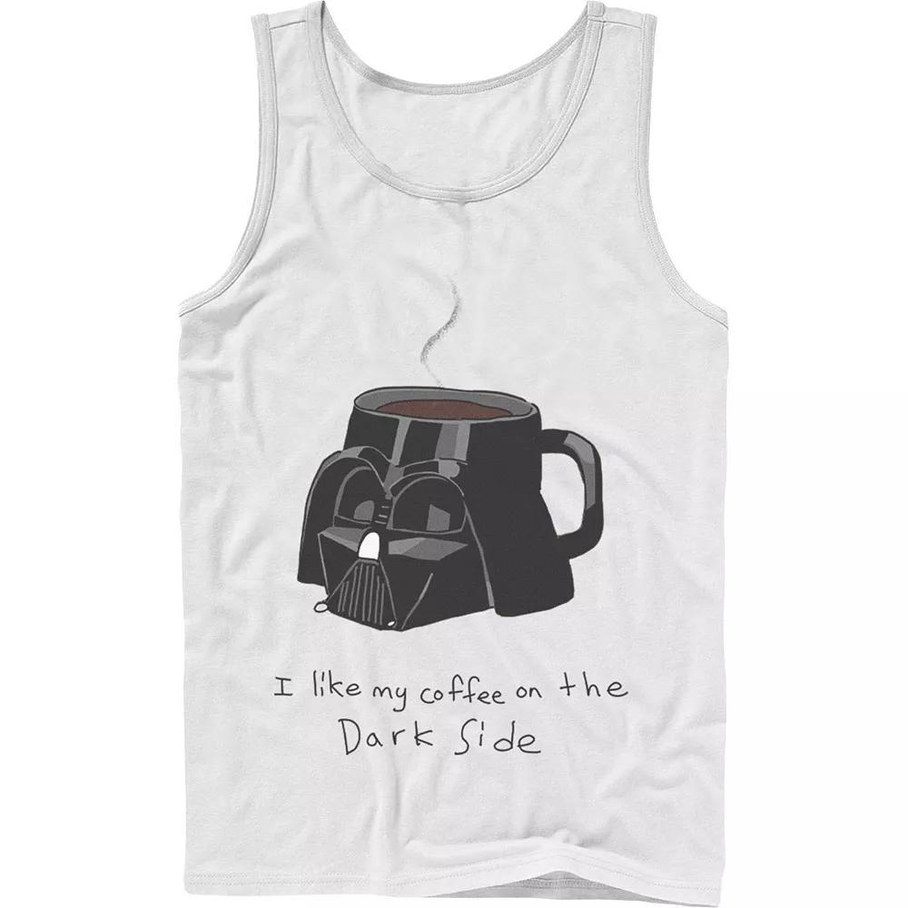 Men's Star Wars Darth Vader Mug I Like My Coffee On The Dark Side Tank Top, Size: Large, White Product Image