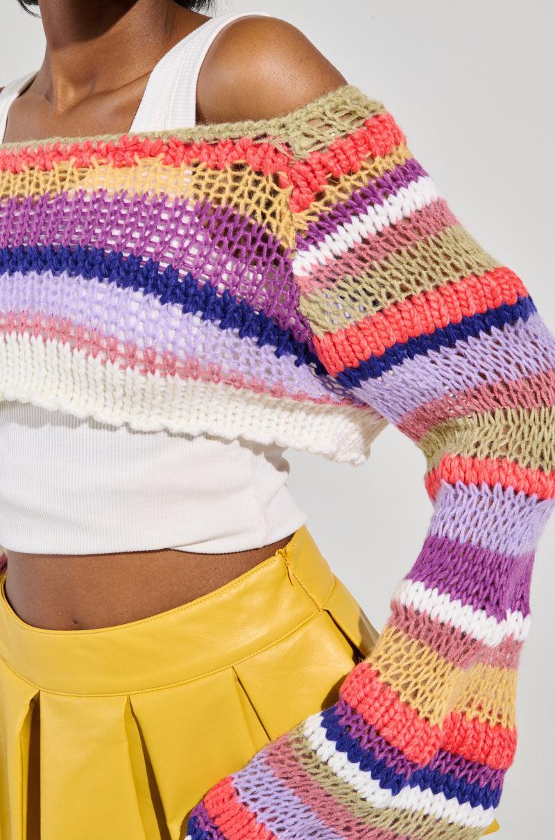 COTTON CANDY LONG SLEEVE CROPPED SWEATER Product Image