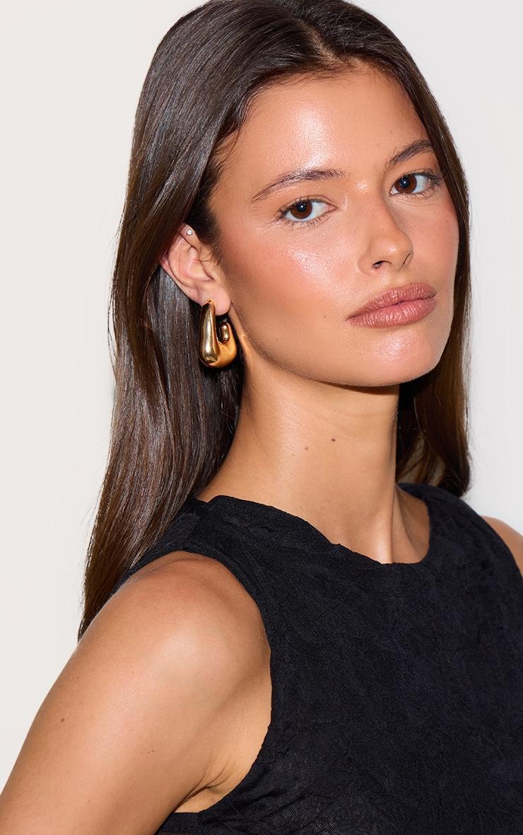 Gold Chunky Square Hoop Earring Product Image