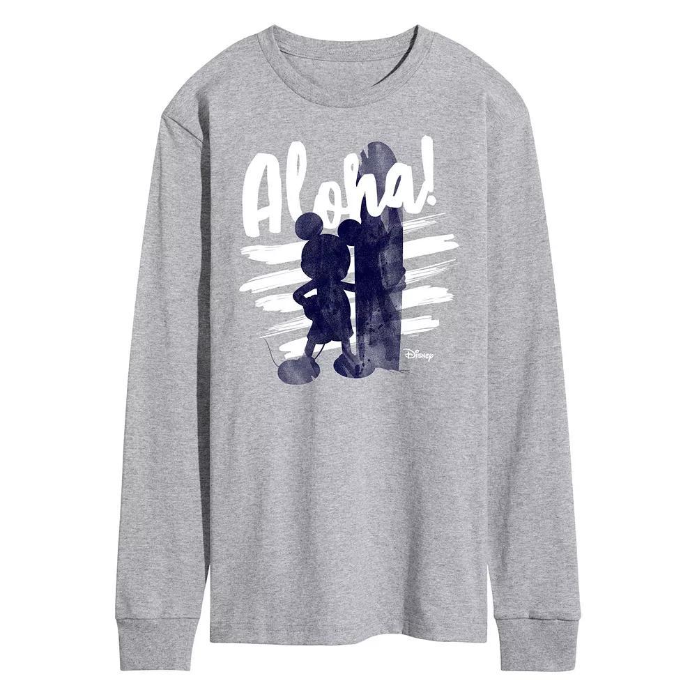 Disneys Aloha Mens Graphic Tee Grey Gray Product Image