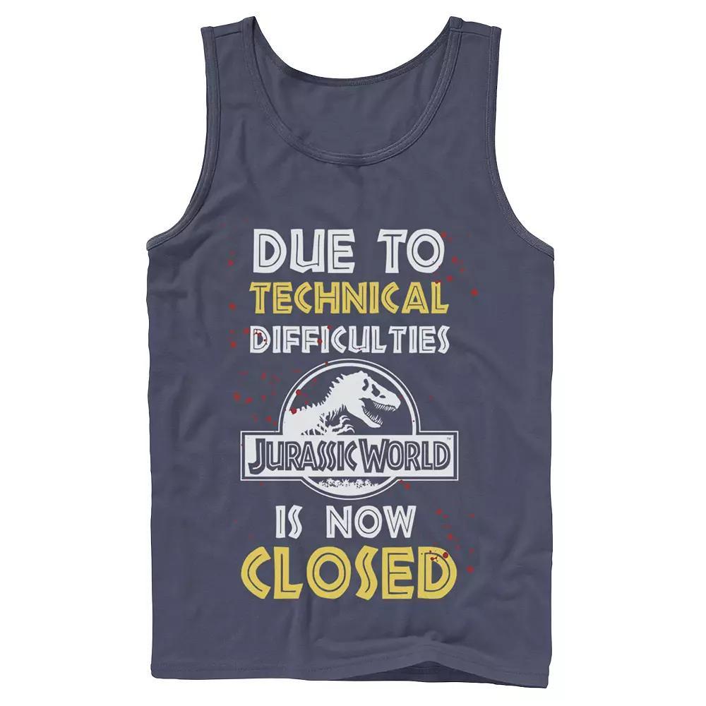 Men's Jurassic World The Park Is Closed Sign Tank Top, Size: XL, Black Product Image
