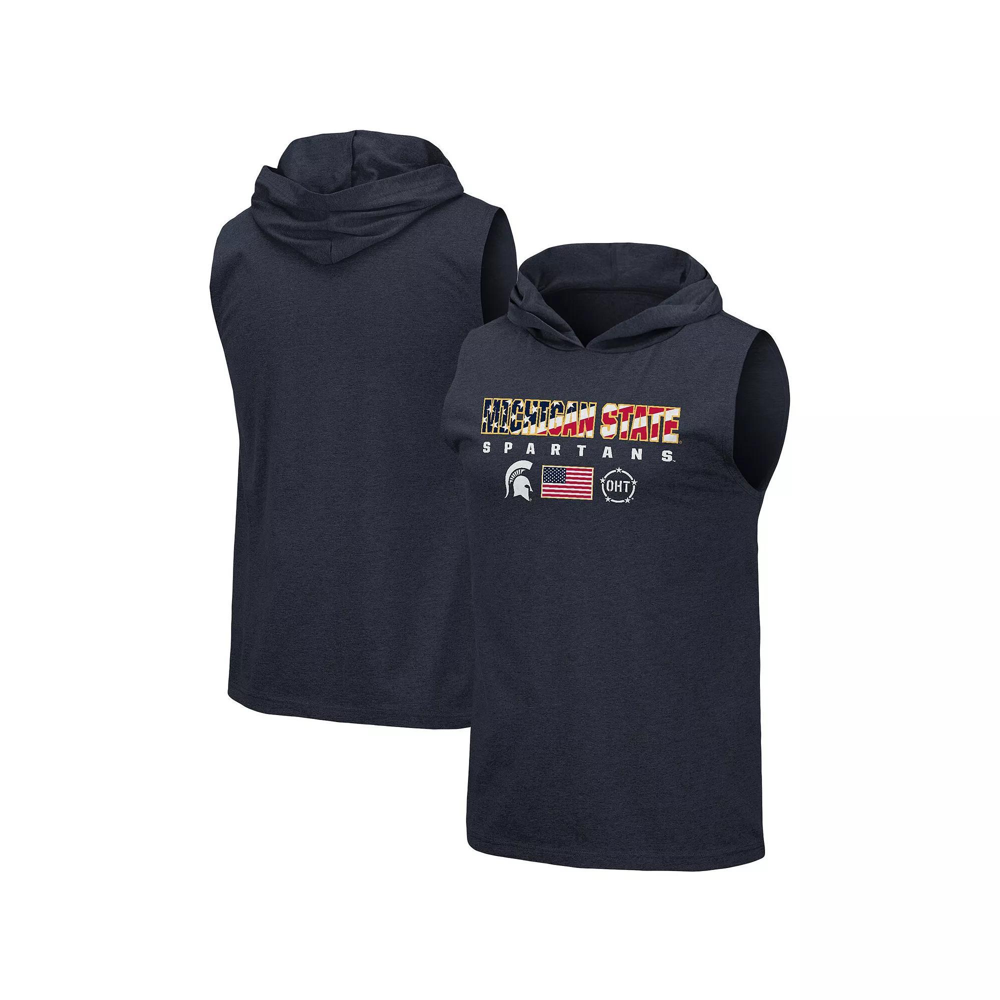 Men's Colosseum Navy Oklahoma Sooners OHT Military Appreciation Americana Hoodie Sleeveless T-Shirt, Size: Large, Blue Product Image