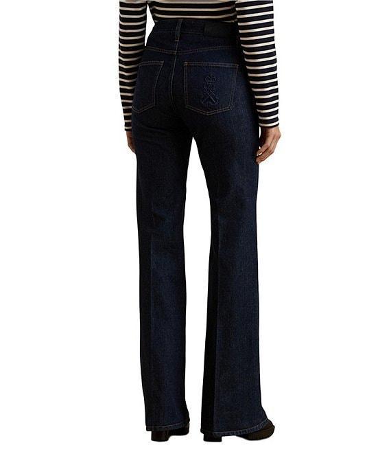 Lauren Ralph Lauren High Rise Button-Front Flared Jeans Product Image