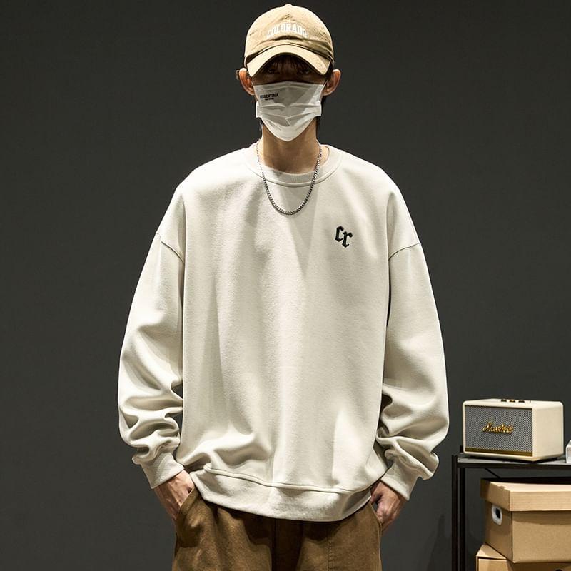 Crew Neck Embroidered Sweatshirt Product Image