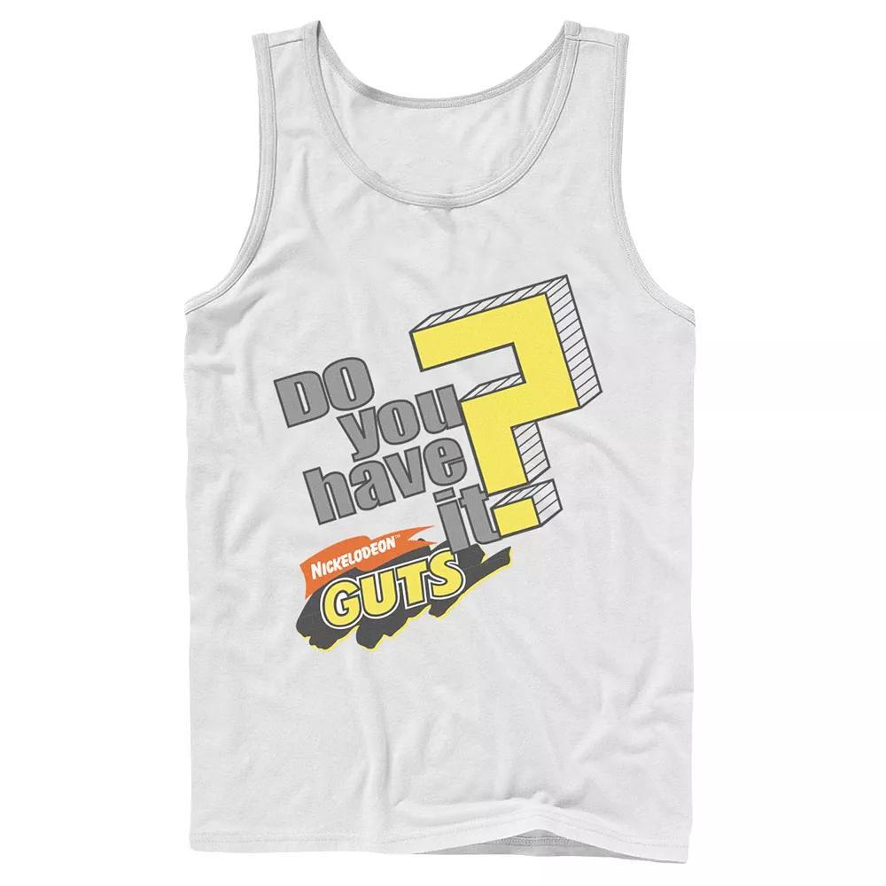 Men's Nickelodeon Guts Do You Have It Vintage Question Logo Graphic Tank Top, Size: Large, White Product Image