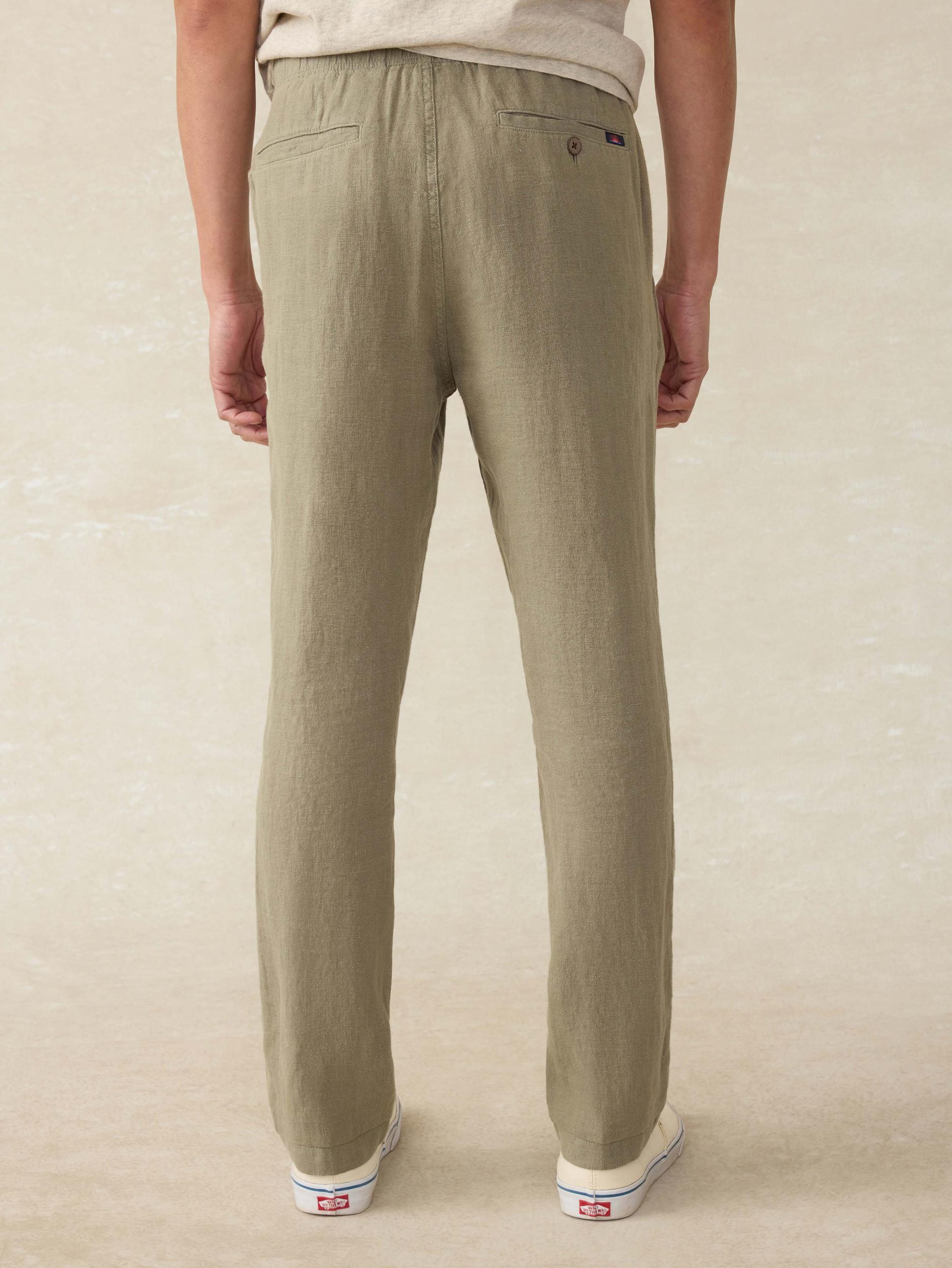Linen Drawstring Pant - Canyon Olive Male Product Image