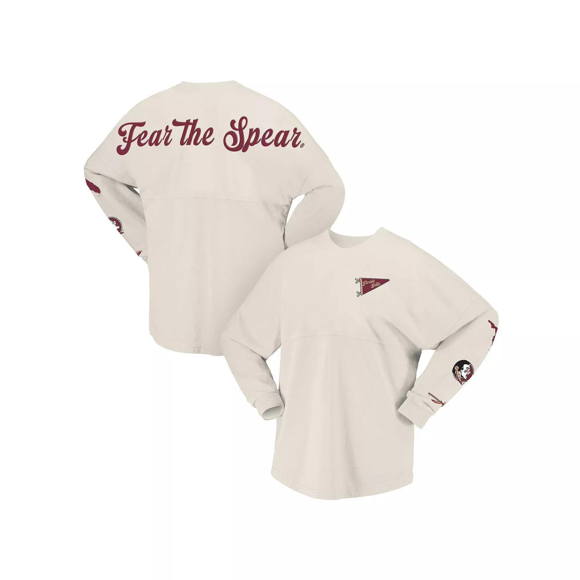 Women's Spirit Jersey Natural Florida State Seminoles Local Long Sleeve T-Shirt, Size: XXL, Beige Product Image