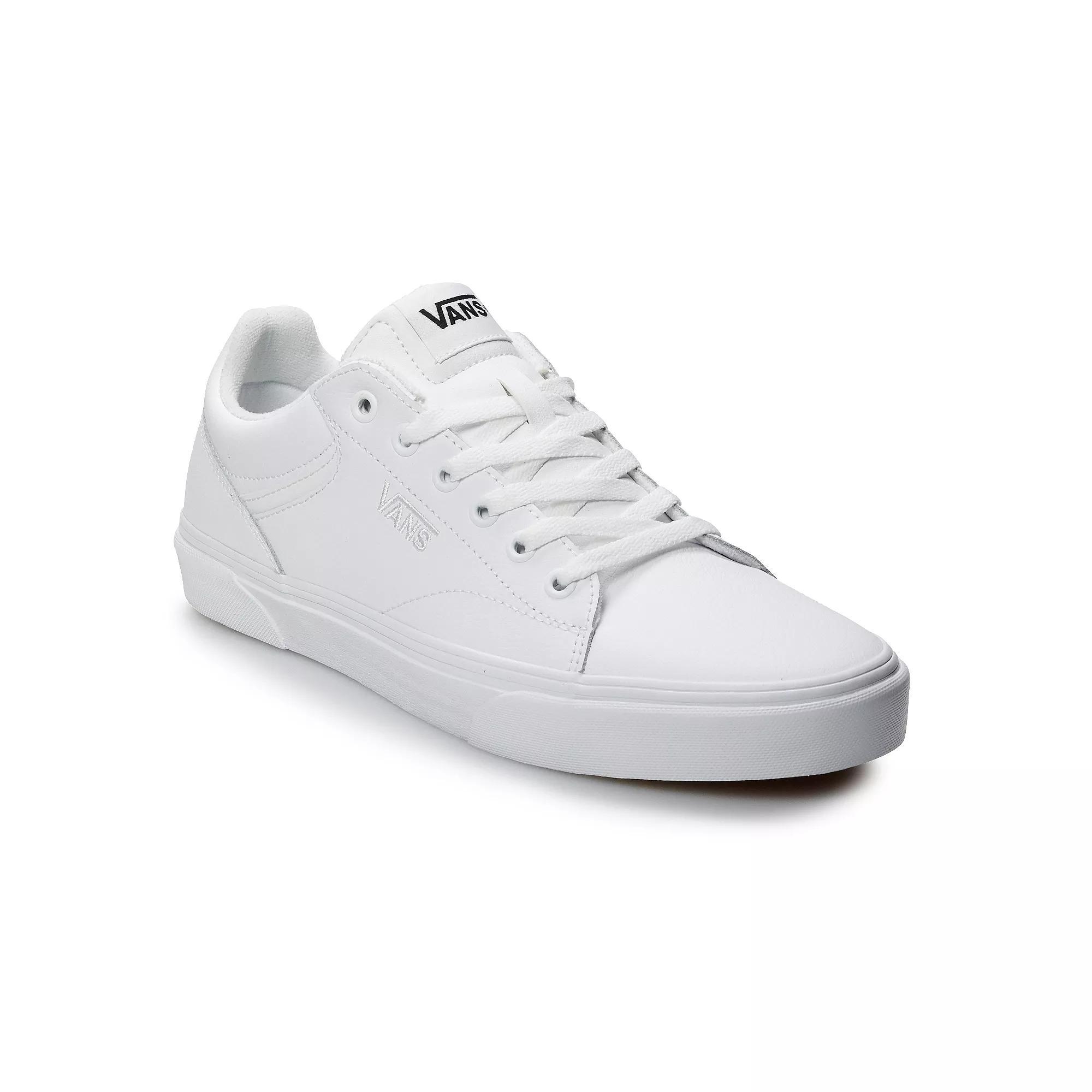Vans® Seldan Men's Leather Shoes, Size: 12, White Product Image
