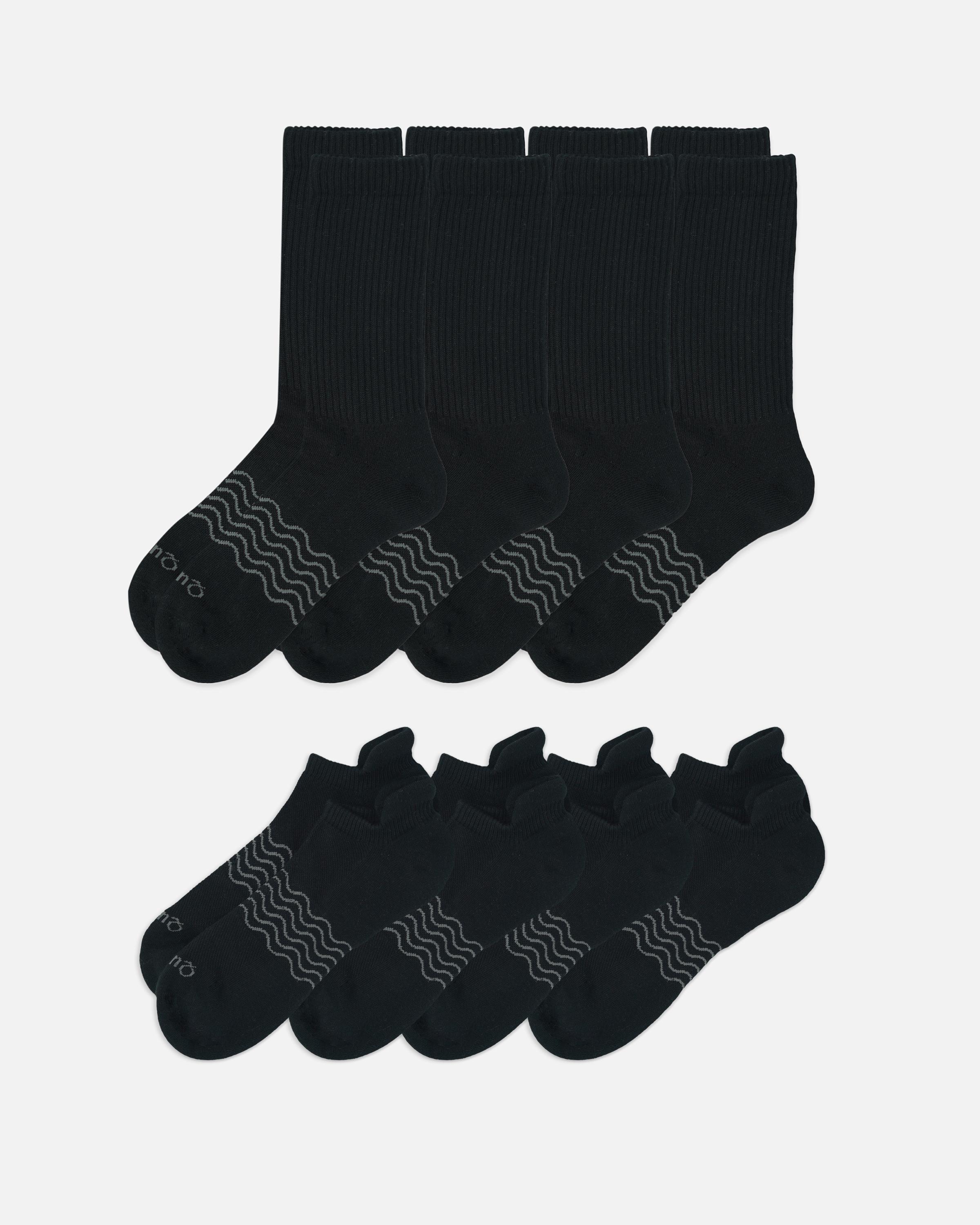 Everyday Cotton Solid Ankle & Crew Socks (8-Pack) Product Image
