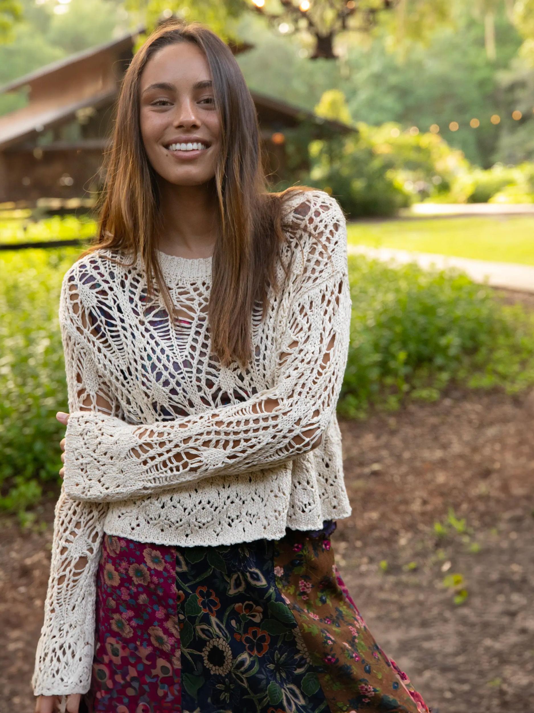 Pointelle Layering Sweater - Cream Product Image
