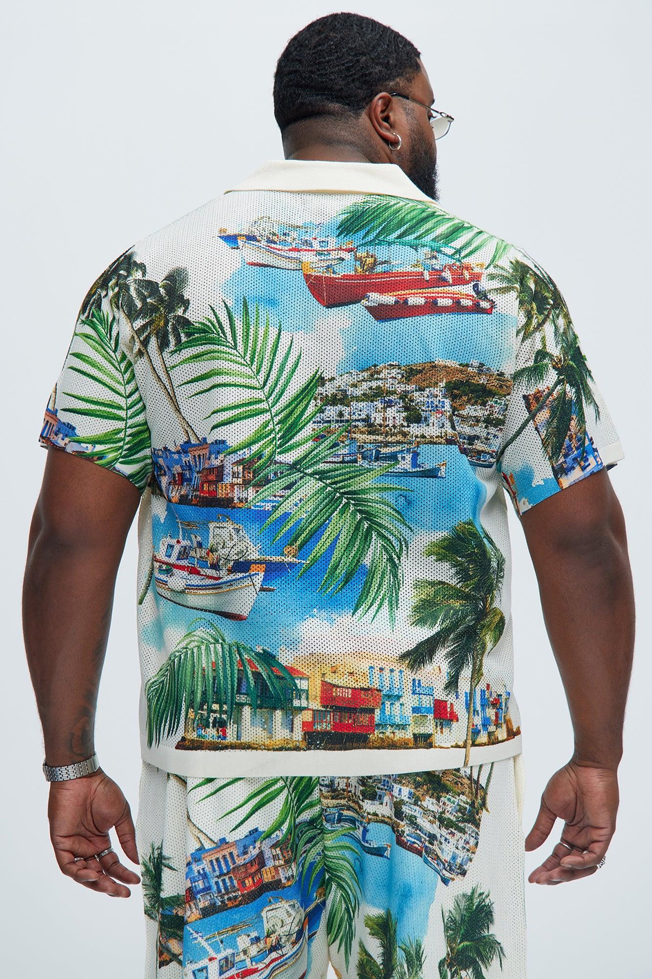 Mykonos Textured Shirt - Cream/combo Product Image