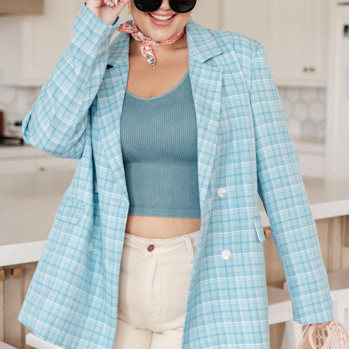 Fetch My Briefcase Plaid Blazer Product Image