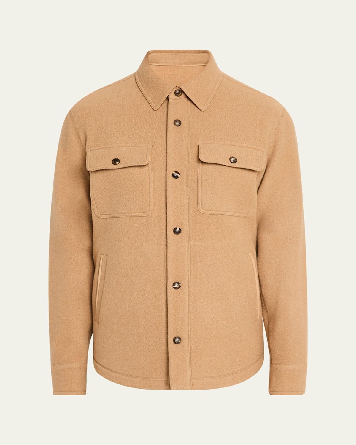 Mens Brushed Wool-Cashmere Overshirt Product Image