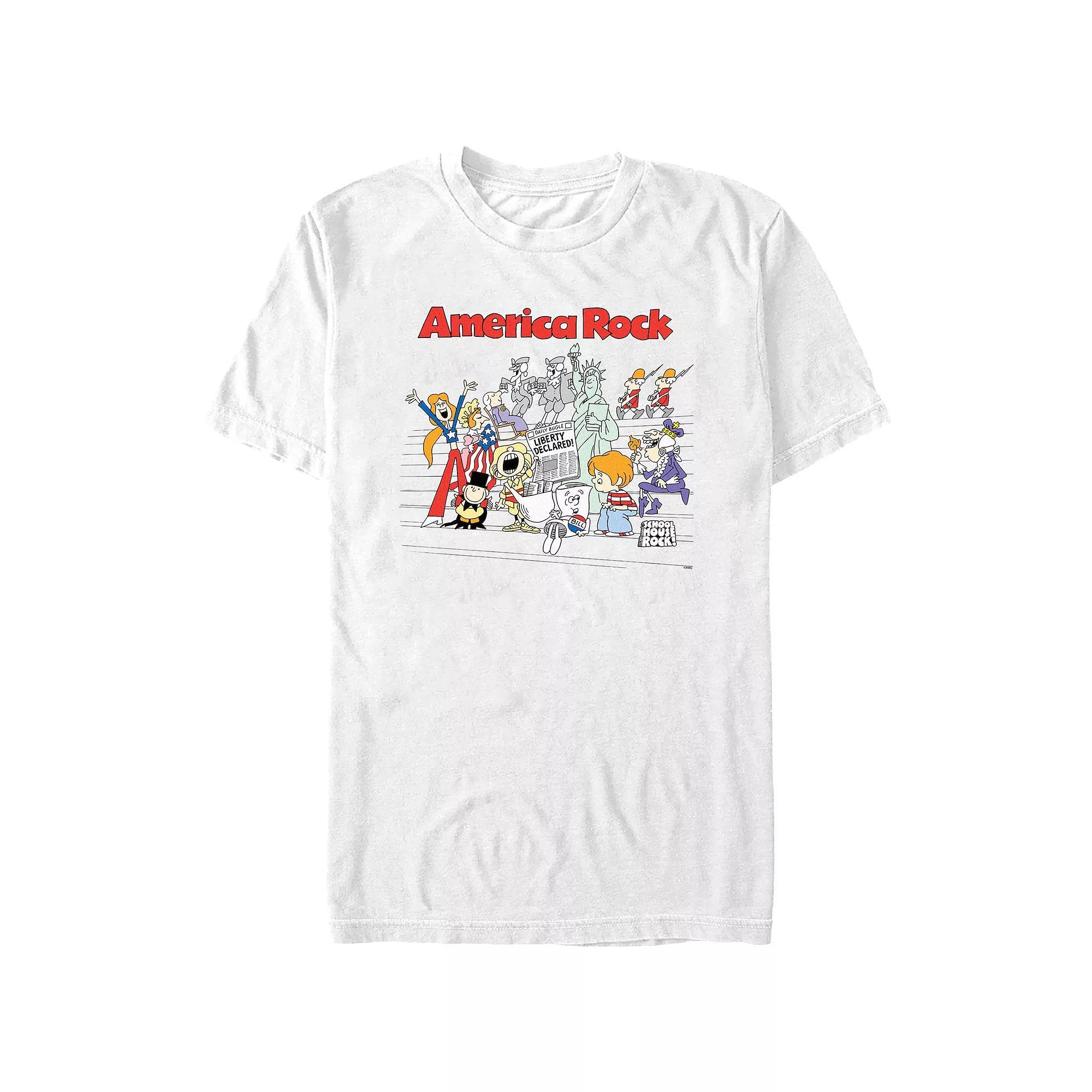 Men's Schoolhouse Rock! America Rock Graphic Tee, Size: Small, White Product Image