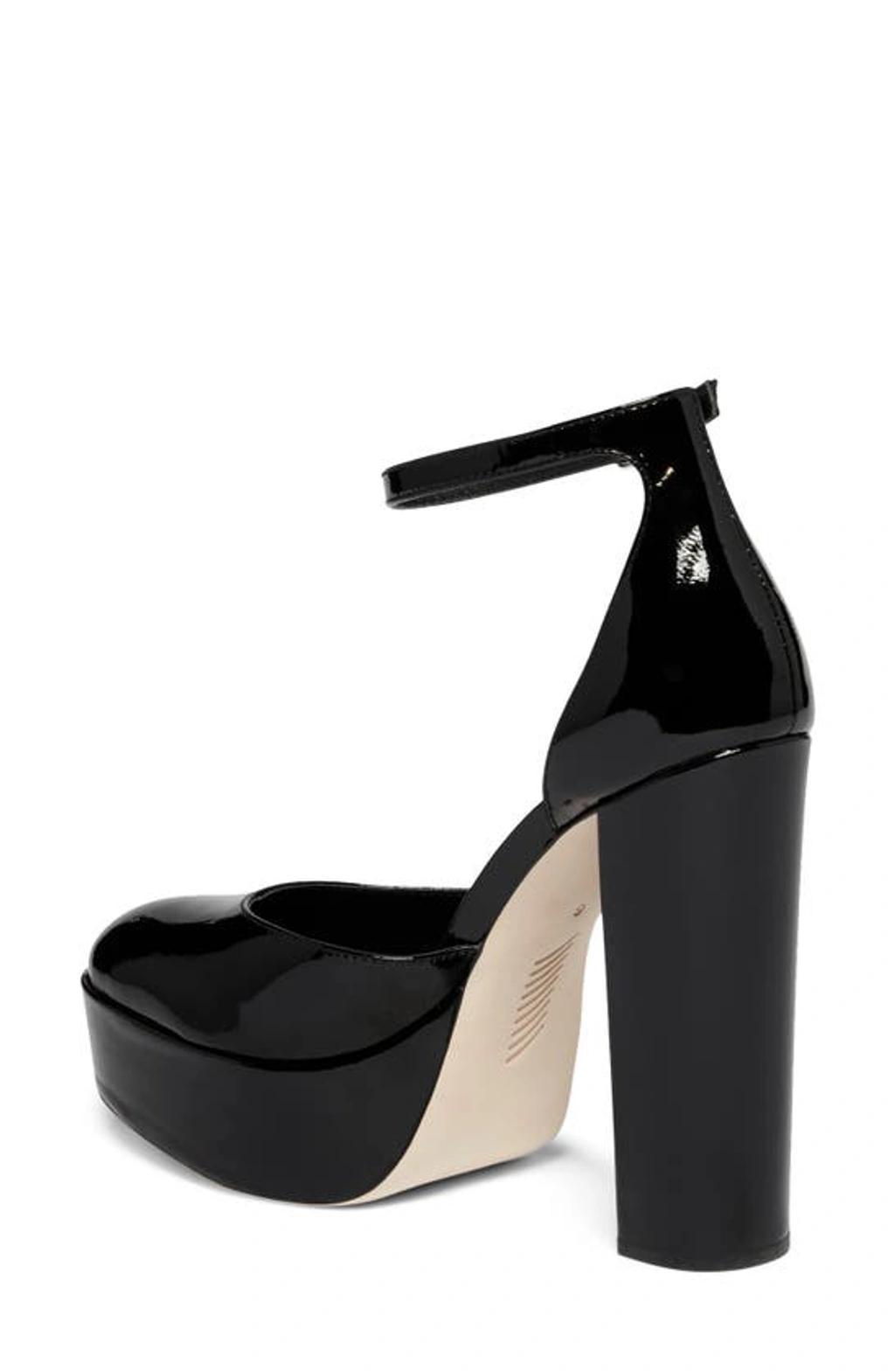 PAIGE Molly Ankle Strap Platform Pump In Black Product Image