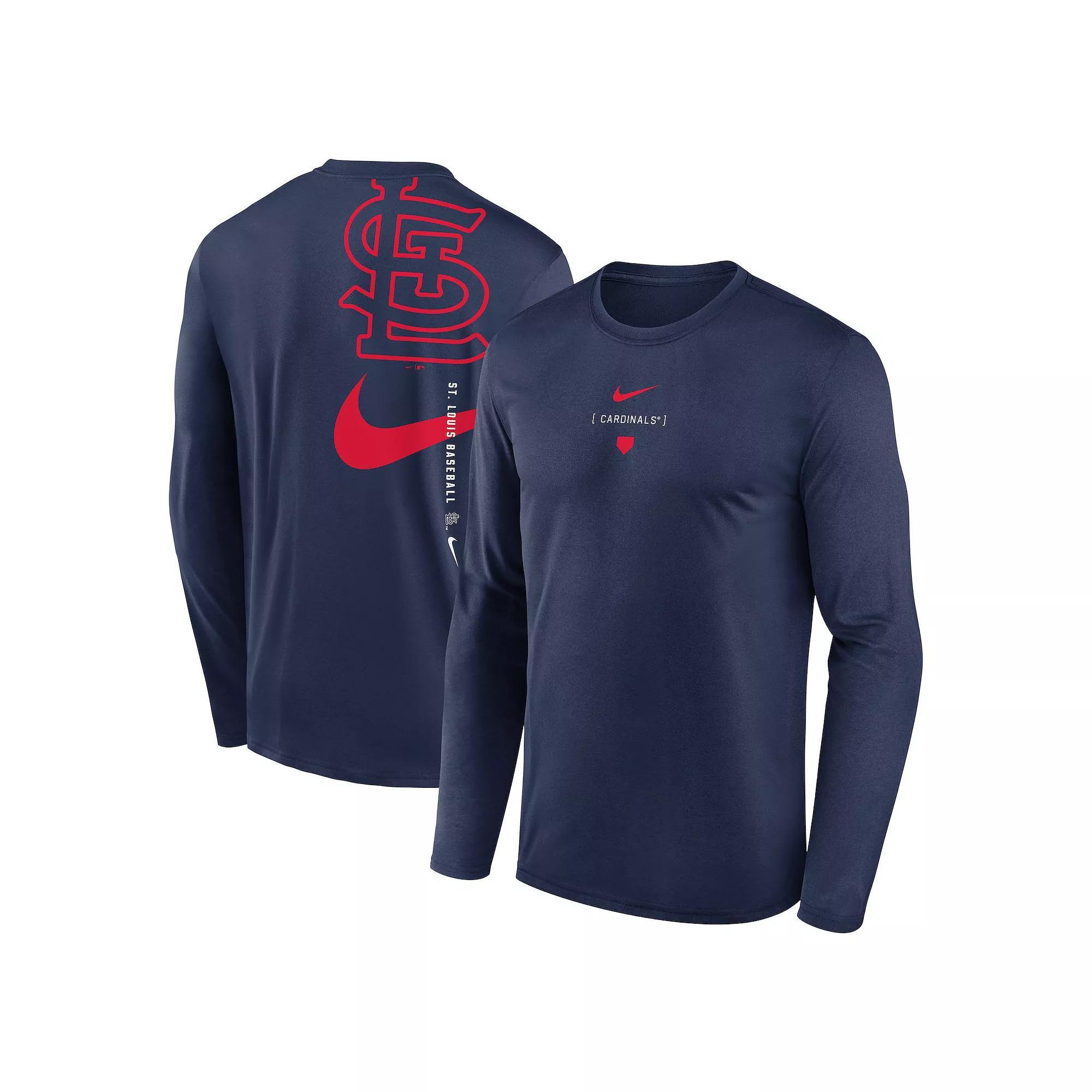 Mens Nike St. Louis Cardinals Large Swoosh Back Legend Performance T-Shirt Blue Product Image