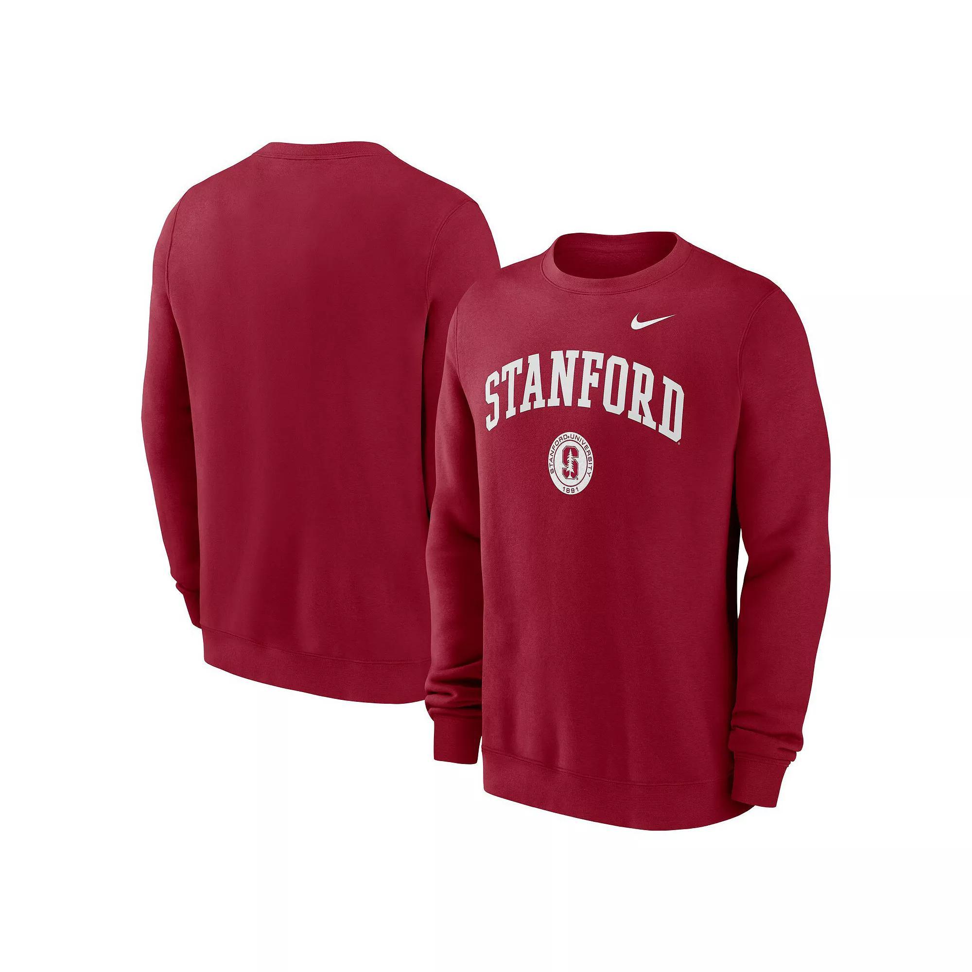 Men's Nike Cardinal Stanford Cardinal Arched Seal Pullover Sweatshirt, Size: Large, Red Product Image