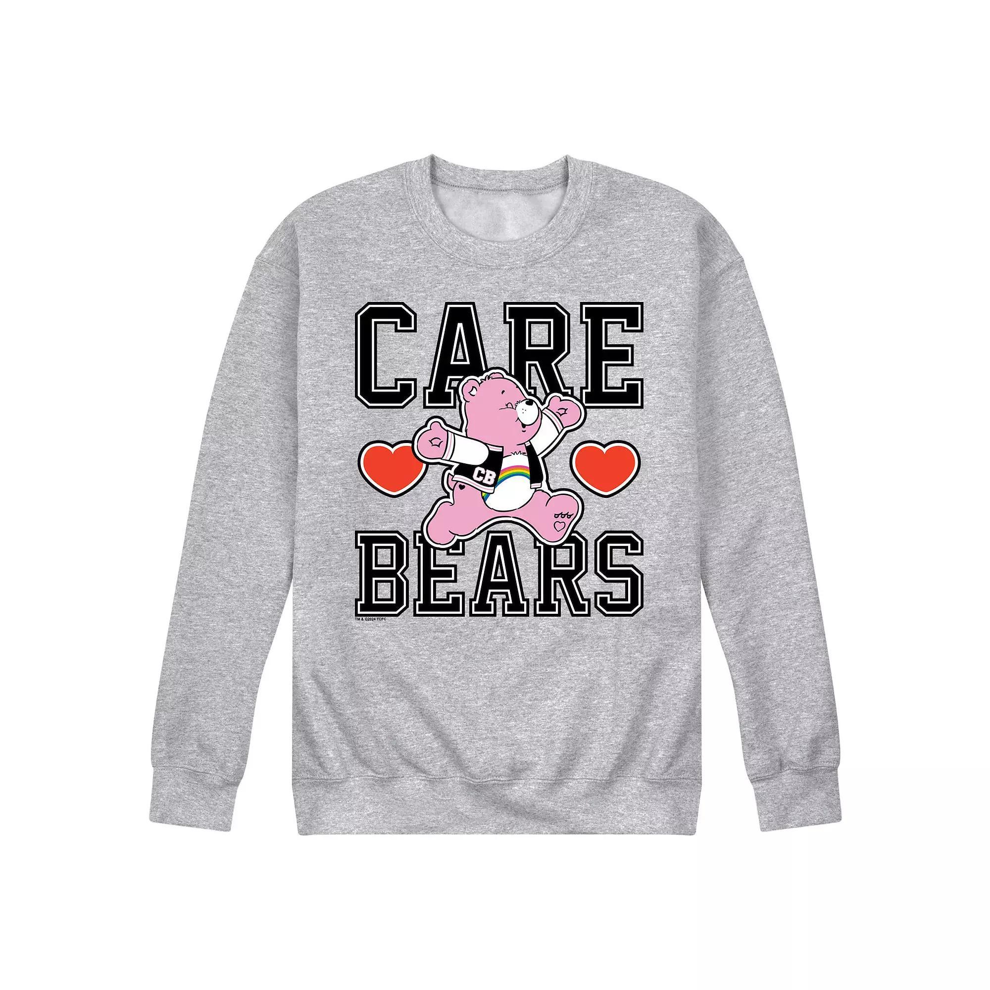 Mens Care Bears Varsity Fleece Sweatshirt Grey Gray Product Image
