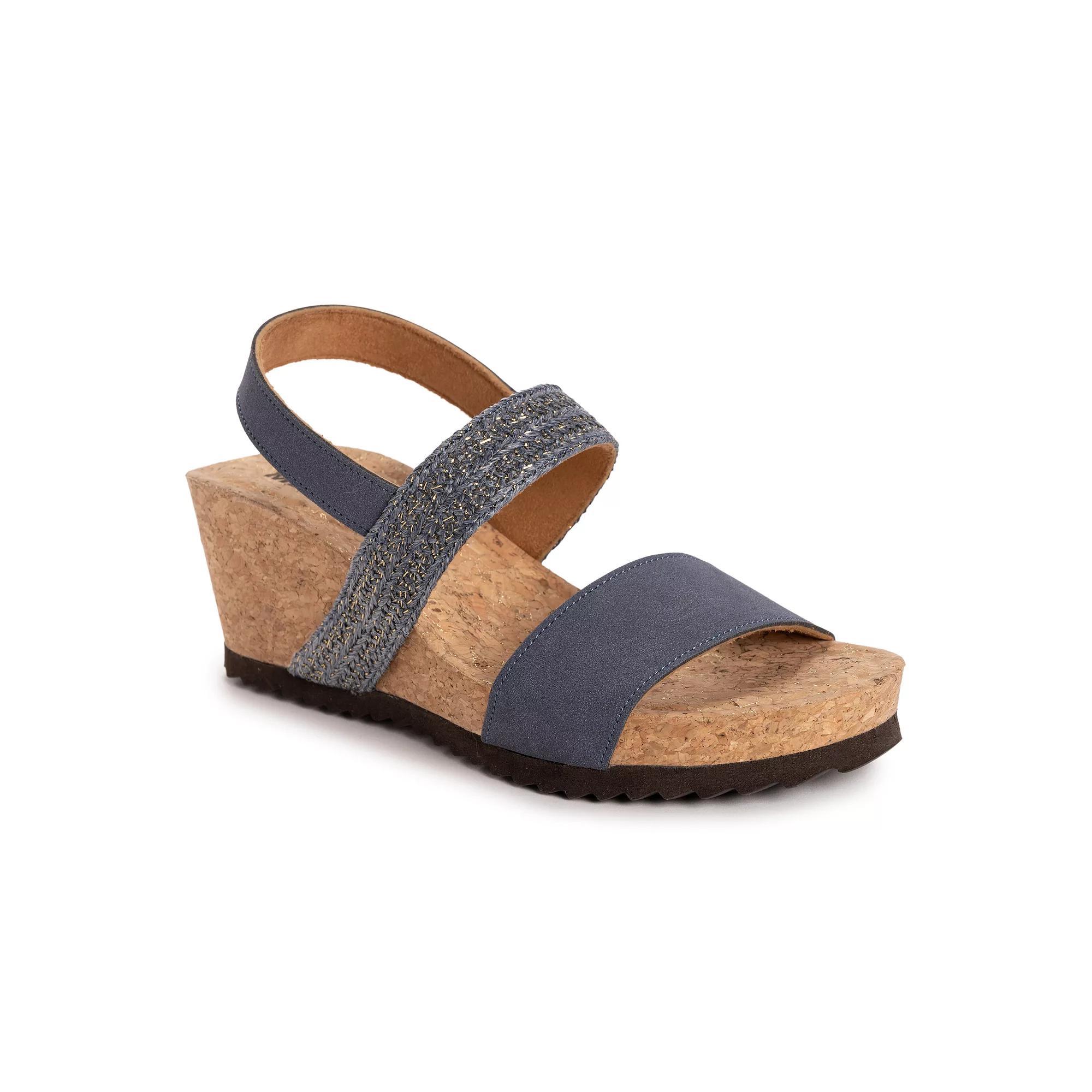 MUK LUKS Wendy Women's Wedge Sandals, Size: 8, Blue Product Image