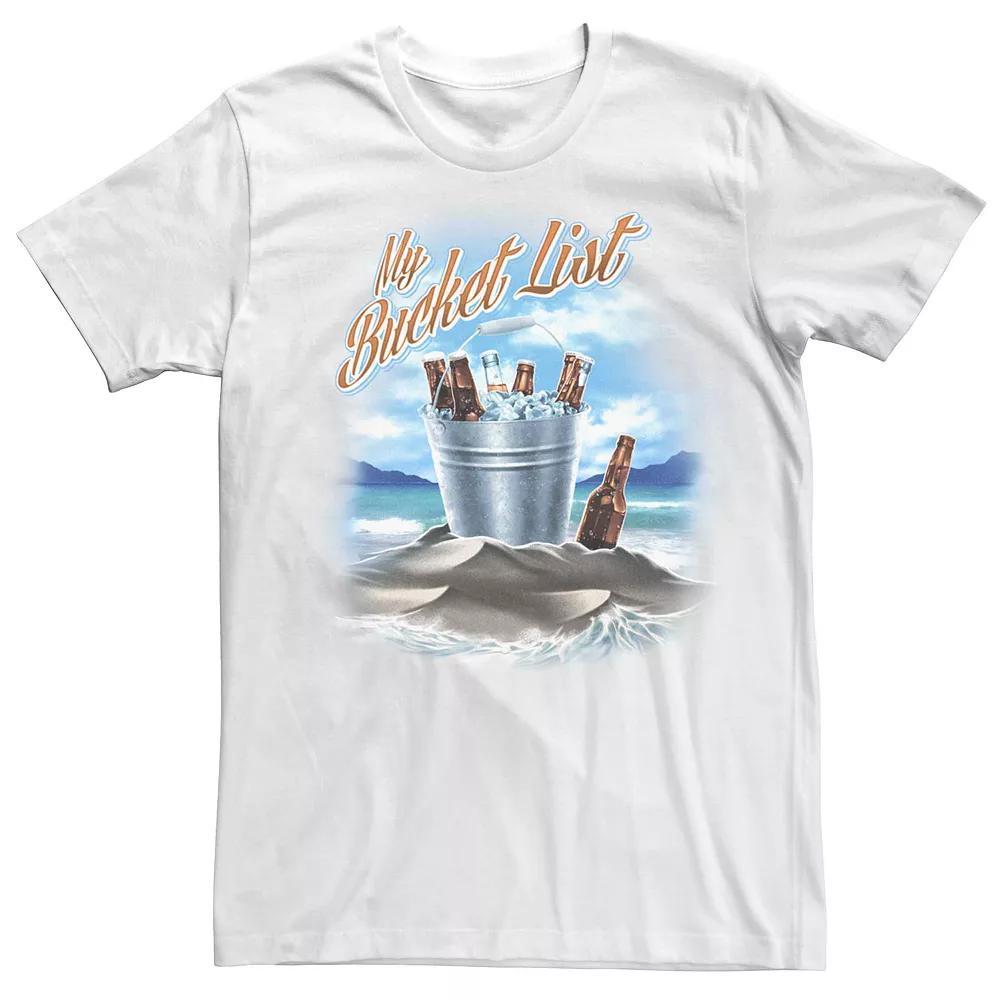 Men's My Bucket List Beer Beach Tee Shirt, Size: XL, White Product Image
