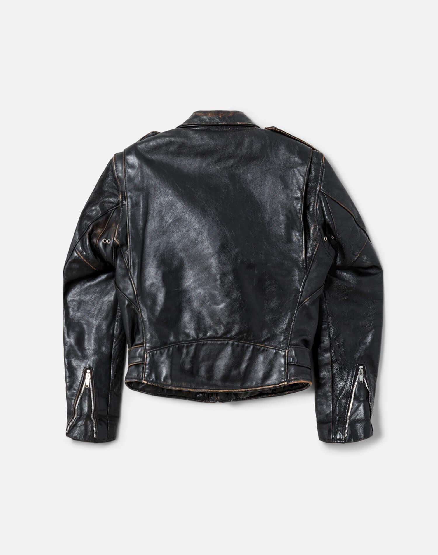 70s Schott Perfecto Belted Leather Moto Jacket Female Product Image