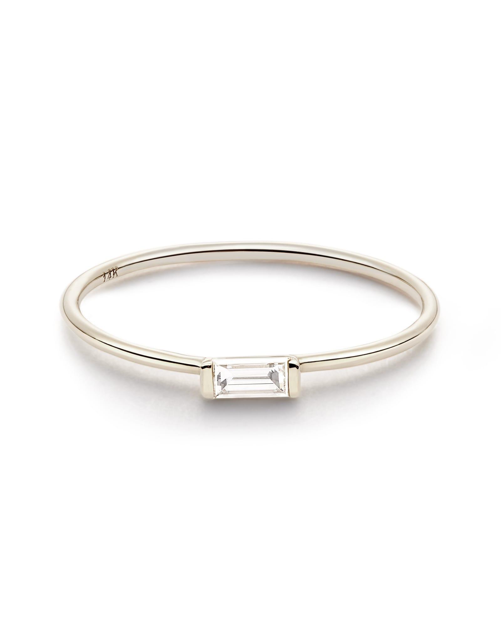 Isabella 14k White Gold Band Ring in White Diamond  Product Image