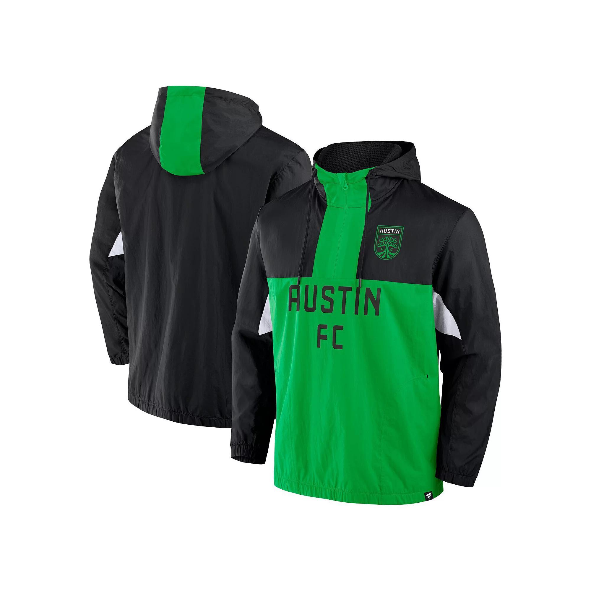 Men's Fanatics Black Austin FC Free Kick Woven Quarter-Zip Hoodie Jacket, Size: XL, Afc Black Product Image