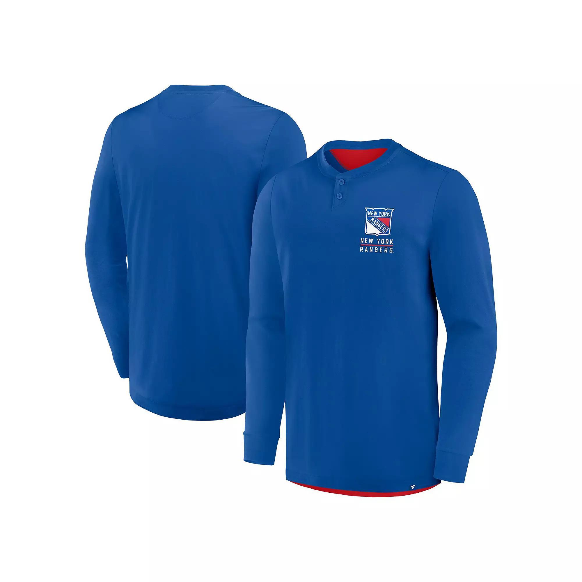 Men's Fanatics Blue New York Rangers Adrenaline Push Long Sleeve T-Shirt, Size: 3XL, Ran Blue Product Image