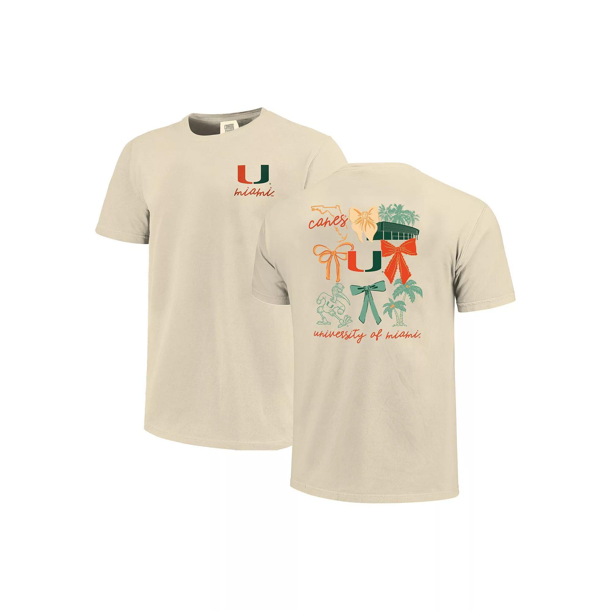 Women's Comfort Colors Cream Miami Hurricanes Coquette T-Shirt, Size: 2XL, Beige Product Image