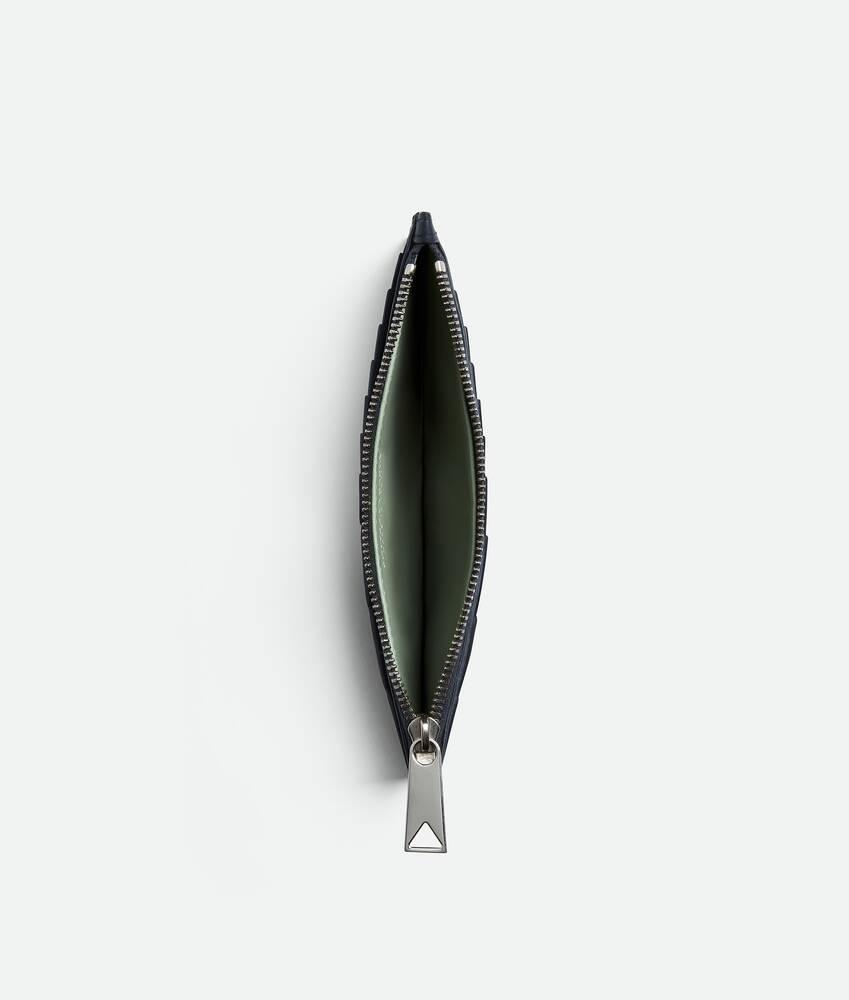 Men's Intrecciato Long Zippered Card Case in Space/new sauge Product Image