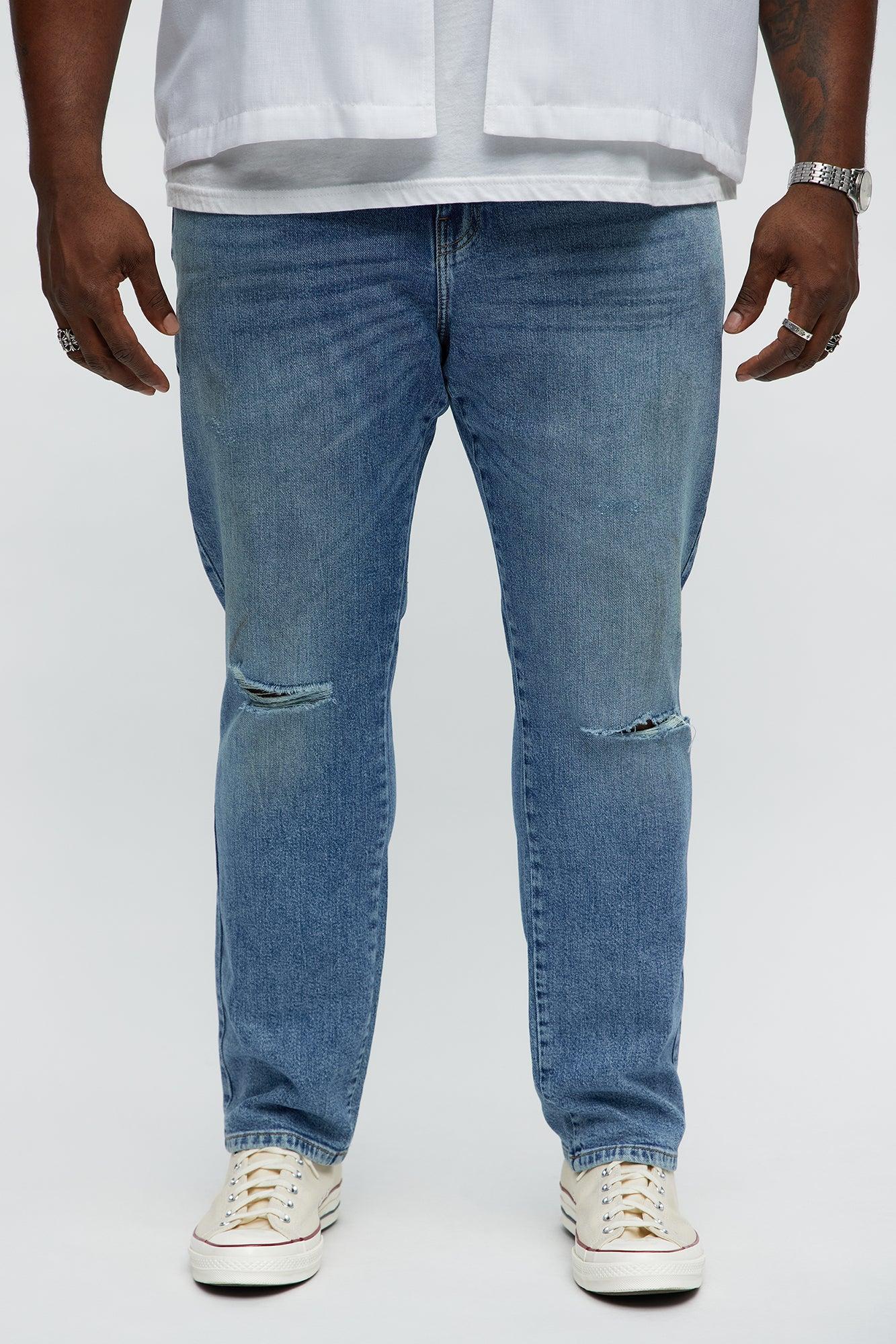 Play Dirty Distressed Slim Jeans - Medium Blue Wash Male Product Image